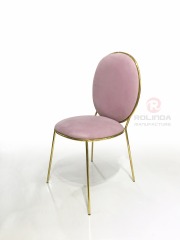 Pink Leather Gold Stainless Steel Design Decoration Dining Chair for Wedding Banquet Chair