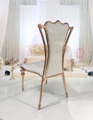 Banquet Chair Cover Stainless Steel High Back Outdoor Hotel Event Wedding Gold Label Metal Modern