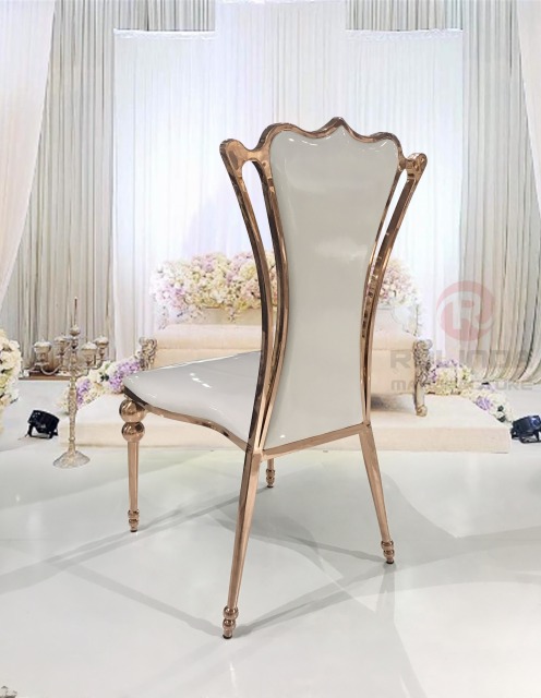Banquet Chair Cover Stainless Steel High Back Outdoor Hotel Event Wedding Gold Label Metal Modern