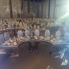 Stainless steel stackable chair, metal frame, wedding dining decoration chair