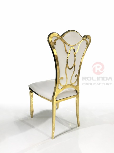 Gold Bracket Chairs Stainless Steel Dining Chairs for Wedding, Hall