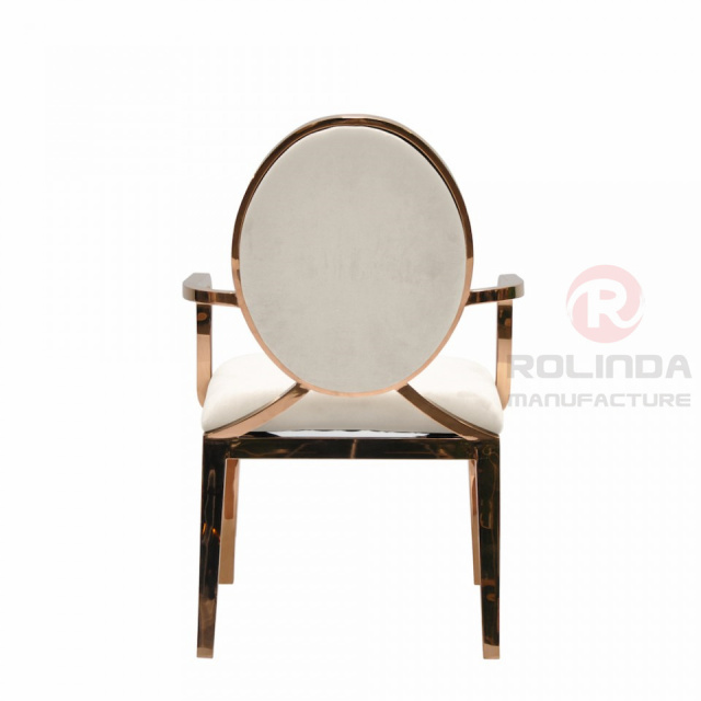 Round backrest widened stainless steel banquet hall chair