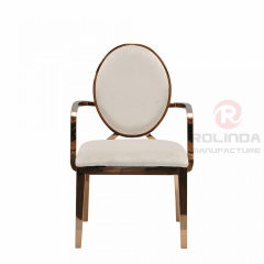 Round backrest widened stainless steel banquet hall chair