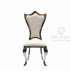Dinner Chair Leather White High Back Chair Gold Dining Chair