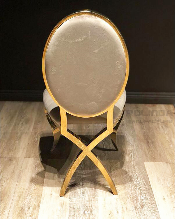 Luxury French High Back Wedding Dining Chair Modern Stainless Steel Chair