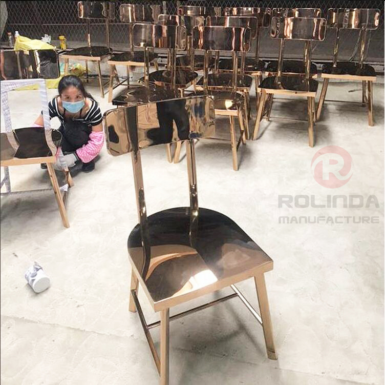 Gold Stainless Steel Seats with Sense of Technology and Minimalist Style, Popular European Style Chairs