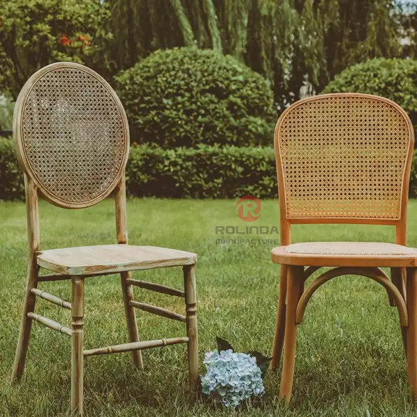 Rattan chair with oval back