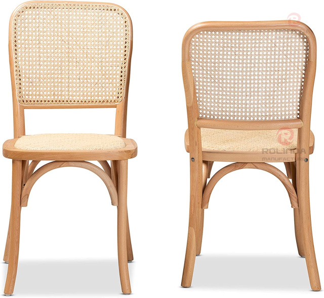 Square rattan back chair