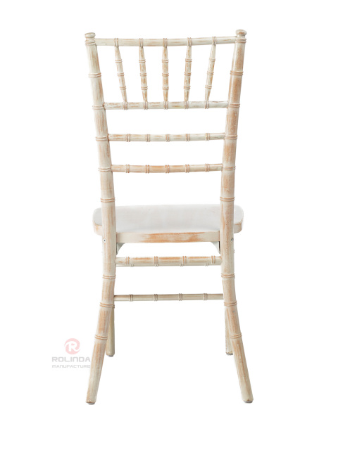Washed white stackable Wedding Event wooden Chiavari chair