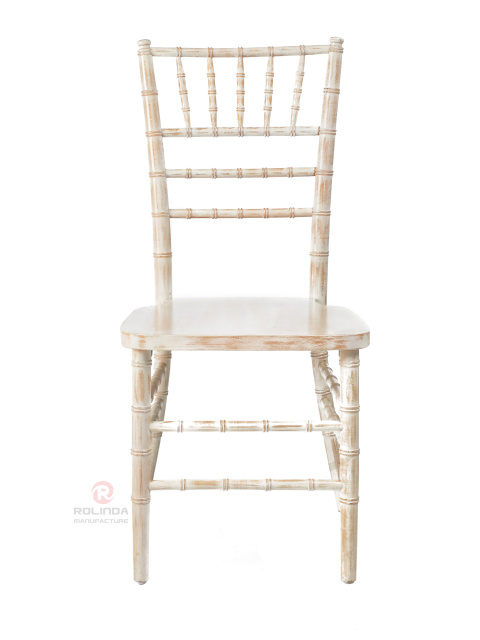 Washed white stackable Wedding Event wooden Chiavari chair