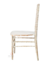 Washed white stackable Wedding Event wooden Chiavari chair