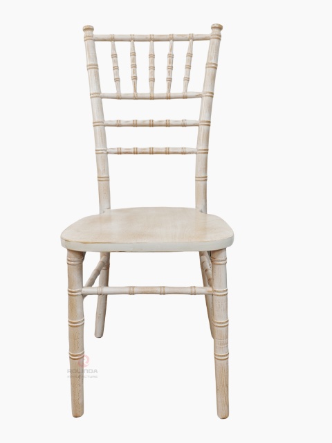 Washed white stackable Wedding Event wooden Chiavari chair