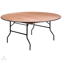 The original wood colored party banquet dining room is collapsible and customizable plywood round table