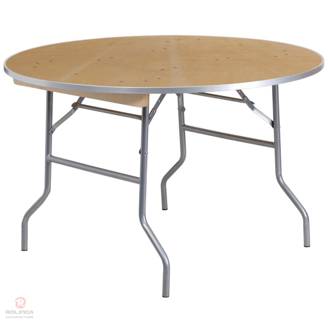 The original wood colored party banquet dining room is collapsible and customizable plywood round table