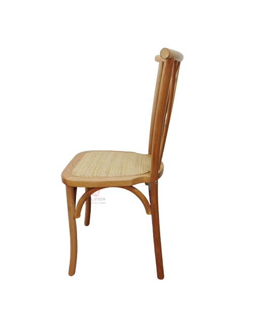Original wood color solid wood frame rattan chair