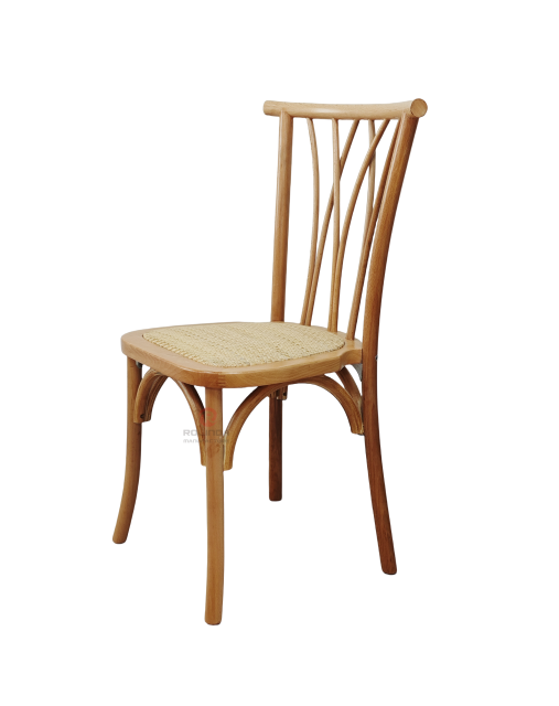 Original wood color solid wood frame rattan chair