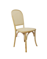 Original wood color tavern solid wood frame rattan chair