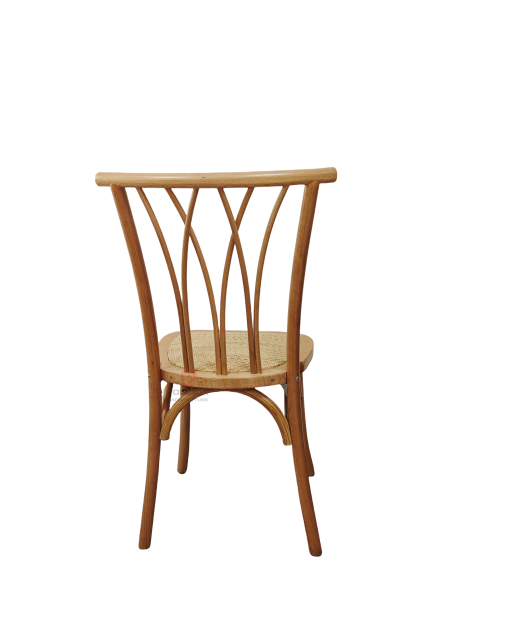 Original wood color solid wood frame rattan chair
