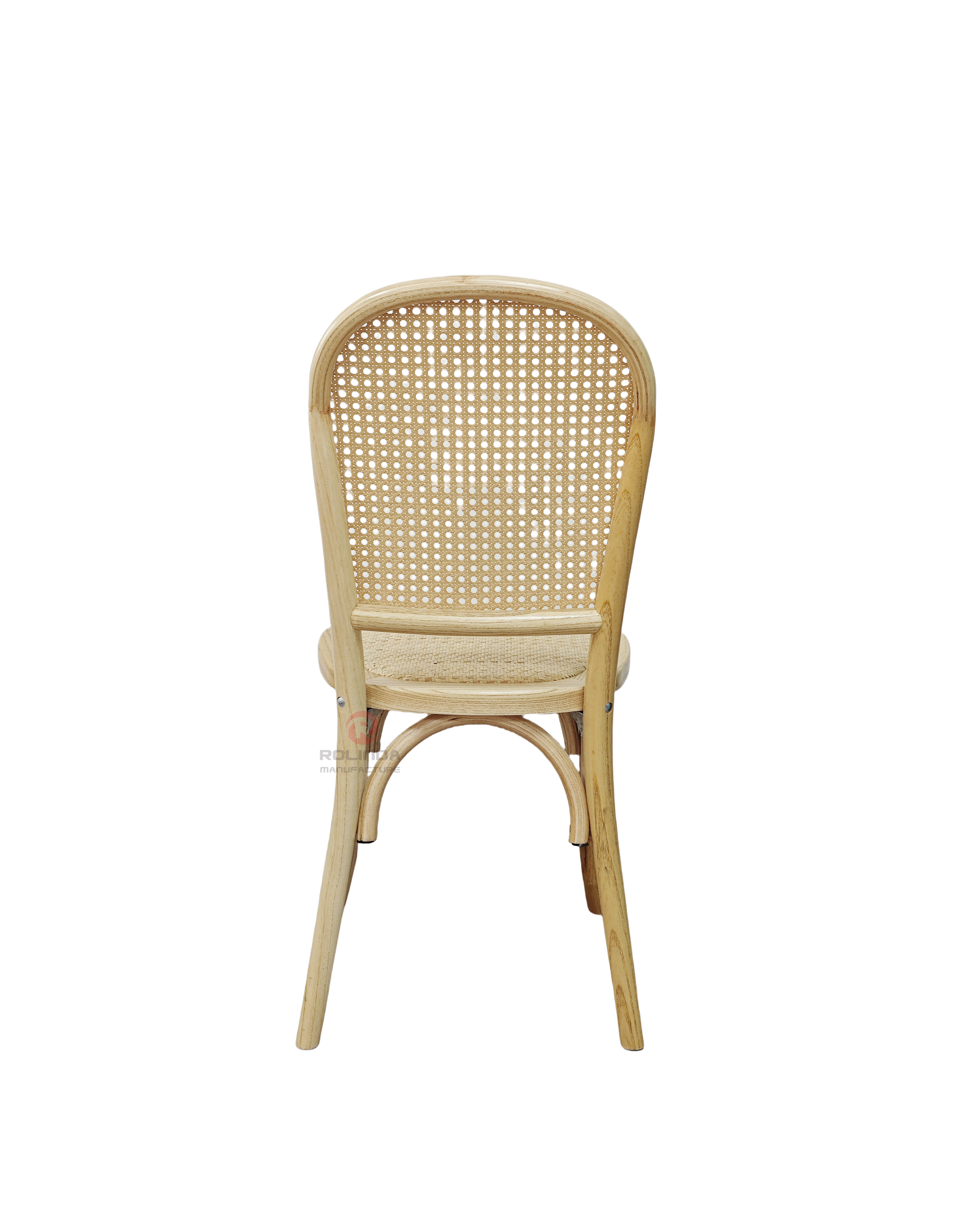 Original wood color tavern solid wood frame rattan chair