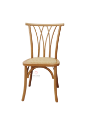 Original wood color solid wood frame rattan chair