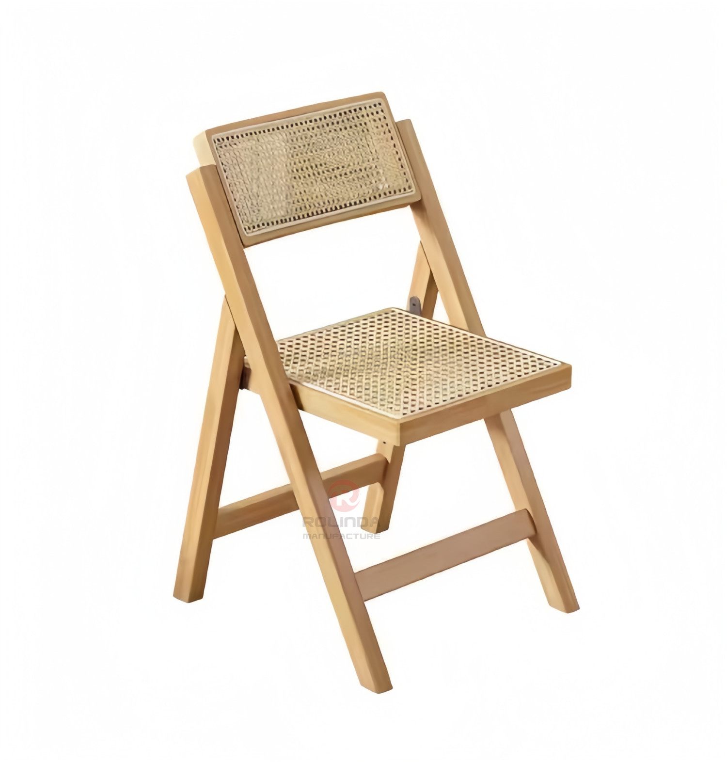 Original wood color solid wood frame garden living room outdoor wedding folding rattan chairs