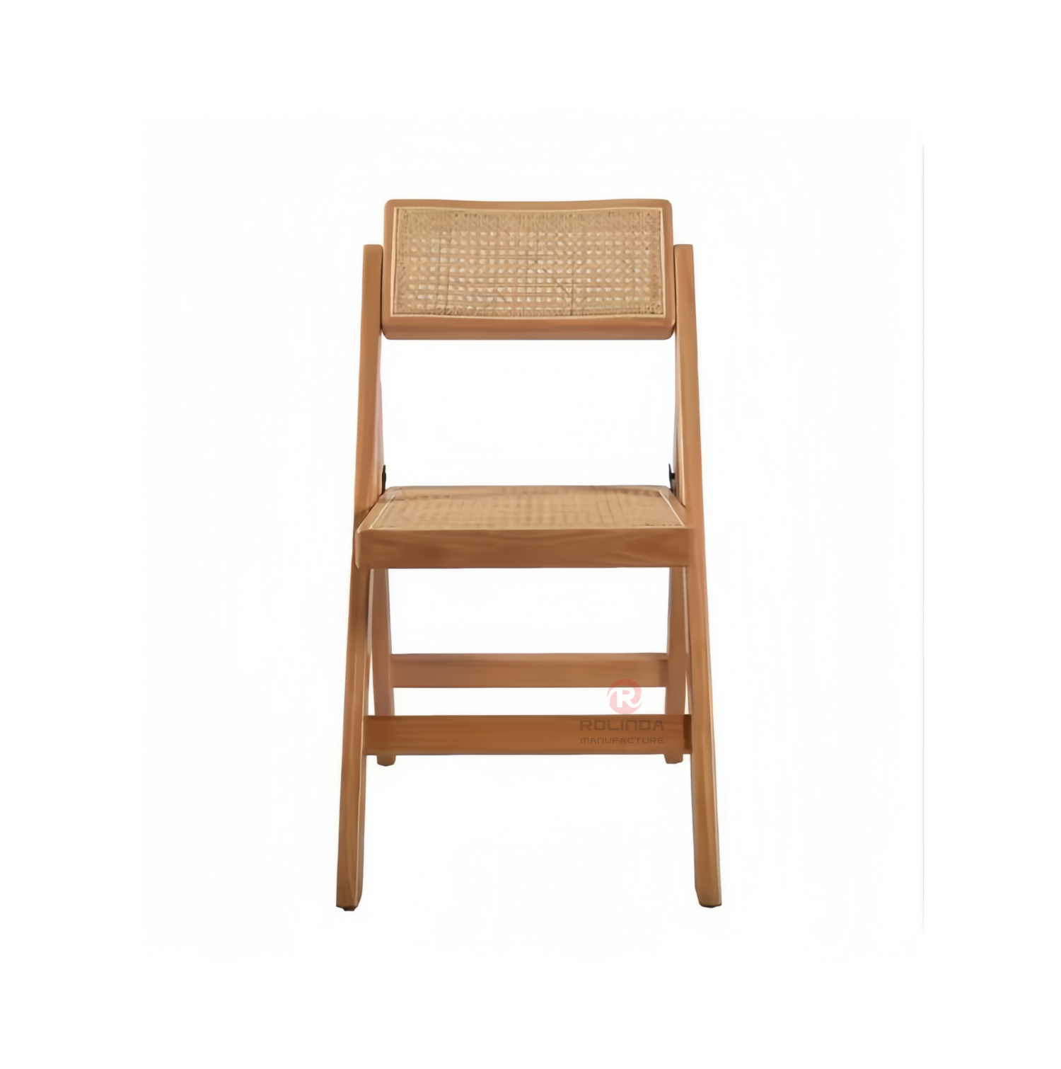 Original wood color solid wood frame garden living room outdoor wedding folding rattan chairs