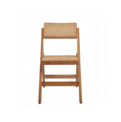 Original wood color solid wood frame garden living room outdoor wedding folding rattan chairs