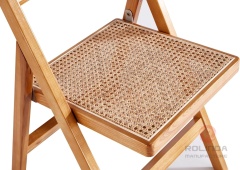 Original wood color solid wood frame garden living room outdoor wedding folding rattan chairs