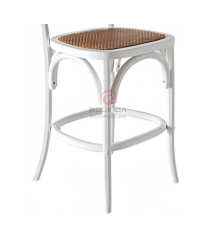 White solid wood frame Bar Wedding Cafe handwoven elliptical back bar chairs