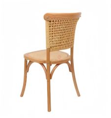 Original wood color Hotel Cafe Tavern Restaurant Solid wood frame hand-woven chairs