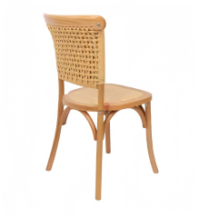 Original wood color Hotel Cafe Tavern Restaurant Solid wood frame hand-woven chairs
