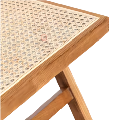 Original wood color solid wood frame garden living room outdoor wedding folding rattan chairs