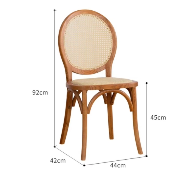 Black solid wood frame beach resort Cafe Tavern rattan chairs