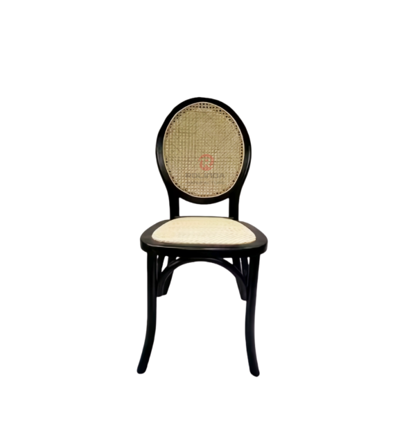 Black solid wood frame beach resort Cafe Tavern rattan chairs