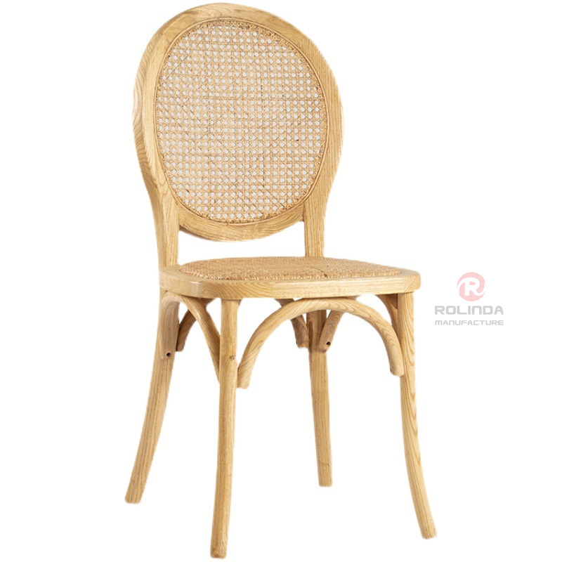 Black solid wood frame beach resort Cafe Tavern rattan chairs