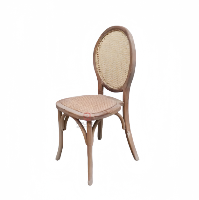 Dark brown solid wood frame wedding beach garden restaurant chairs rattan chairs