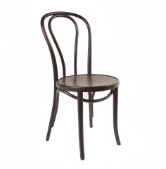 The brown Wedding Banquet dining room chairs are stackable solid wood thonet chairs