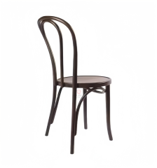 The brown Wedding Banquet dining room chairs are stackable solid wood thonet chairs
