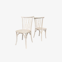 High quality Hotel Restaurant Solid Wood Chair White Bistro Cross Back Chair rattan seat