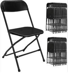 Black outdoor garden Office space School Beach chairs HDPE folding chairs