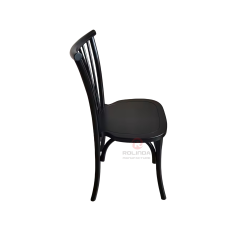 Black Hotel Restaurant Activity Chair Solid wood Bistro Cross Back Chair rattan seat
