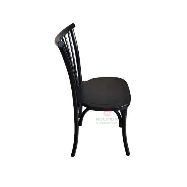 Black Hotel Restaurant Activity Chair Solid wood Bistro Cross Back Chair rattan seat