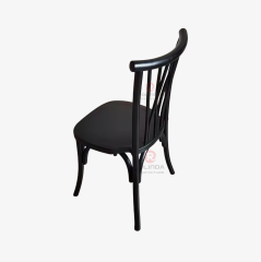 Black Hotel Restaurant Activity Chair Solid wood Bistro Cross Back Chair rattan seat