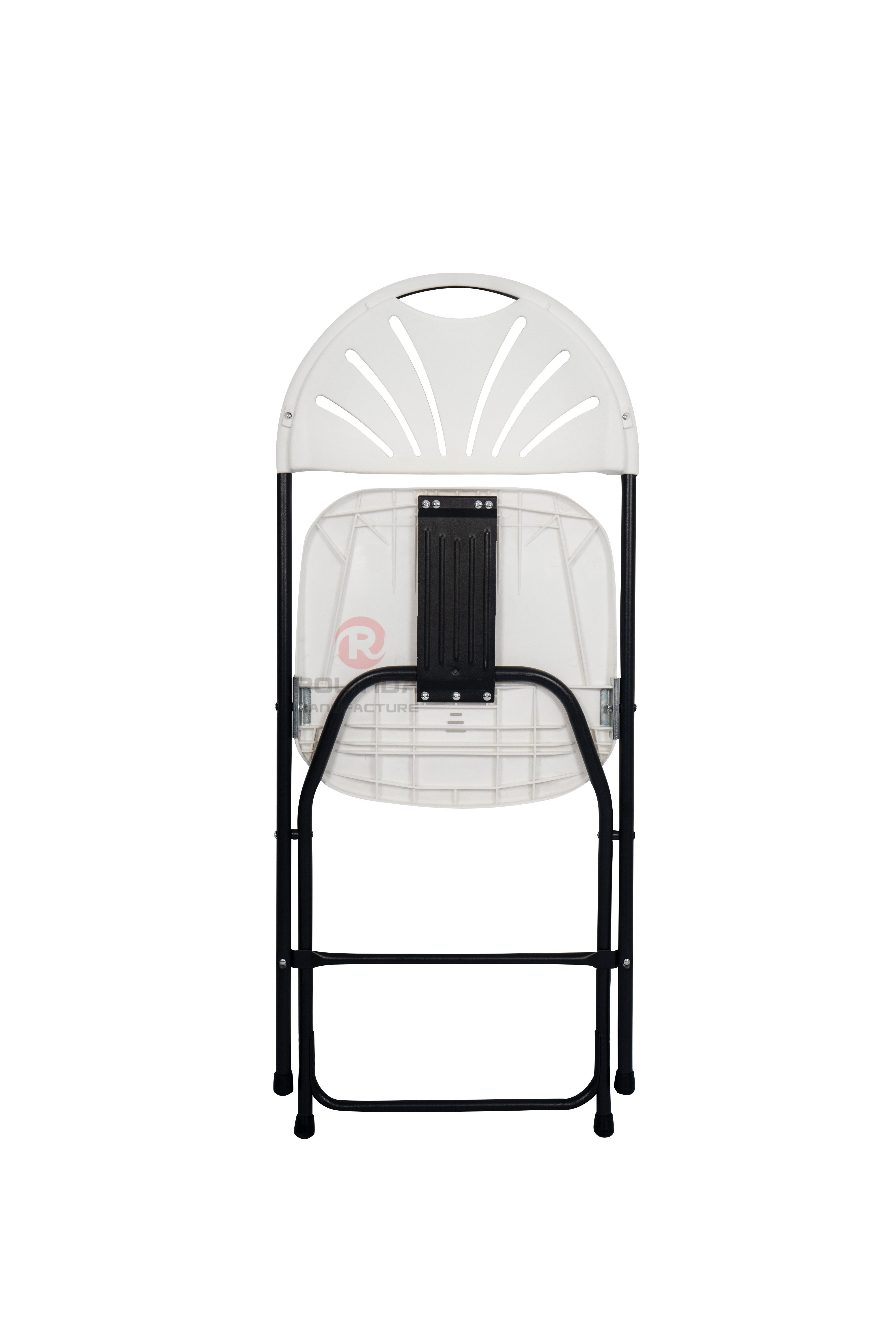 White plastic folding patio balcony living room chairs fan-backed HDPE folding chairs