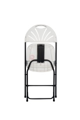 White plastic folding patio balcony living room chairs fan-backed HDPE folding chairs