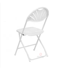 White plastic folding patio balcony living room chairs fan-backed HDPE folding chairs