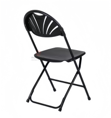 High quality Beach School Camping chairs Black fan back HDPE metal folding chairs