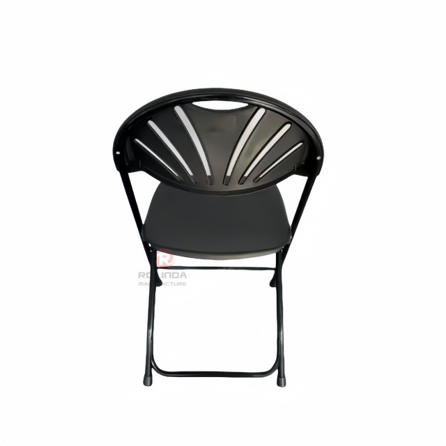 High quality Beach School Camping chairs Black fan back HDPE metal folding chairs