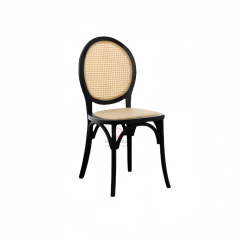 Black solid wood frame beach resort Cafe Tavern rattan chairs