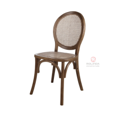 Dark brown solid wood frame wedding beach garden restaurant chairs rattan chairs